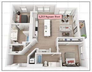 Floor Plan 1,253 Square Feet