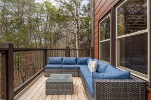 Comfortable seating on balcony