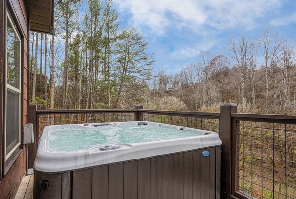 Hot tub on balcony
