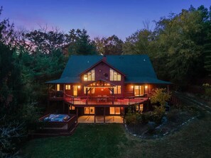 Amazing view from 150 ft over the lake at the back of the house as evening sets in