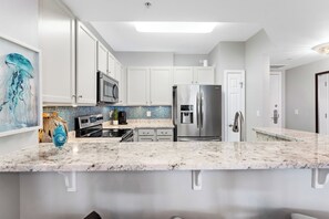 Great kitchen with stainless appliances, granite counters, everything you need. 