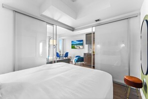 View from the bedroom with sliding doors