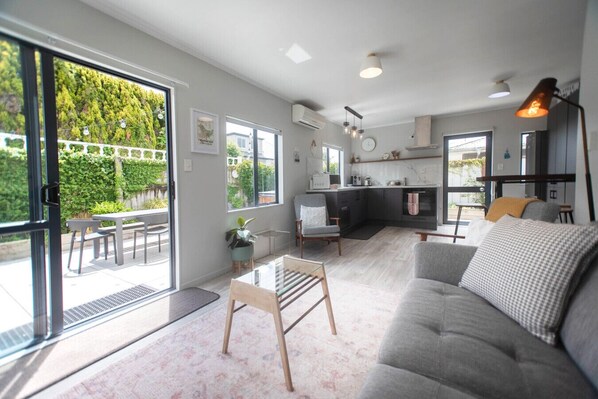 Open plan kitchen and living