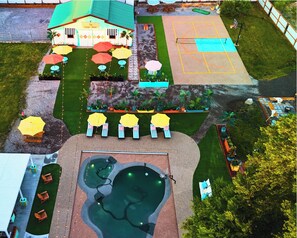 Drone photo shows the layout