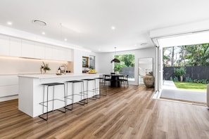 Open Plan Kitchen, Dinning, Living. Opens to Garden