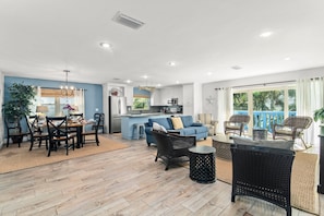Living Area with balcony and dining area
