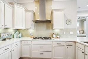 Gourmet kitchen.