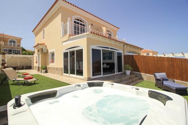 Exterior and Hot tub