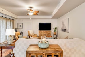 Living Room with 65 inch TV