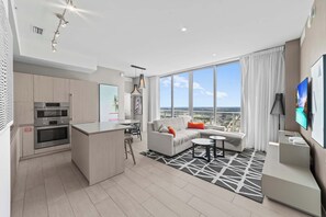 Relax in the open living space with an amazing view