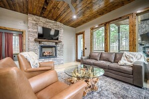 Cozy living room with smart TV