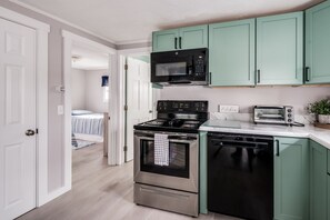 kitchen with bedroom view
