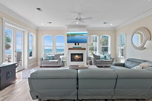 This Beachfront, Remodeled, Fully-stocked Home has a Private, Heated Pool, HUGE views of the beach and Gulf of Mexico. 5 Bedrooms and 3 Bathrooms provides plenty of space for your whole group!