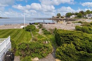 Private path to beach stone patio