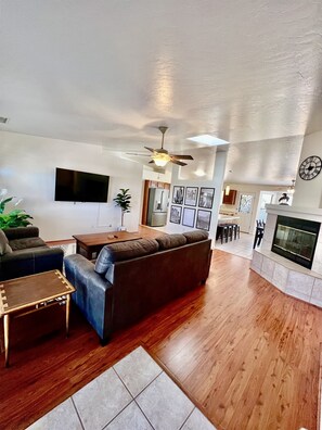 Where spaciousness and comfort reign supreme. The gas fireplace provides instant ambiance and warmth