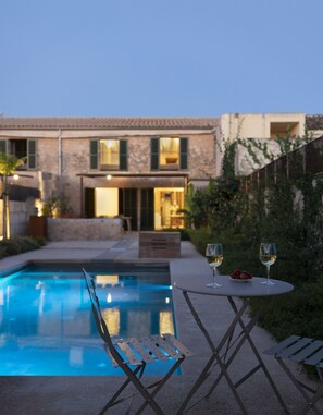 Property building,Night,Swimming pool