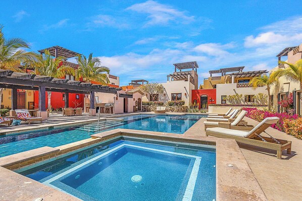 Evenings here? Poolside with a glass of wine.