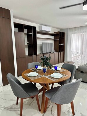 Dining Table, Hutch and TV