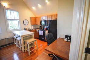 A well-stocked full kitchen for easy meal prep.