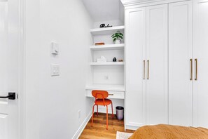Productive dedicated workspace with a desk and comfortable chair