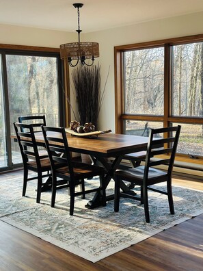 Main Level dining area with beautiful views every season.
