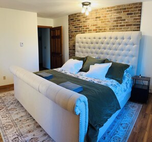 Lower level bedroom. All new bed, mattress and bedding.