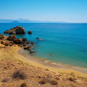 Ampelas Sandy Beach – Only 250m Away
Just steps from the property, with calm waters and soft sand.