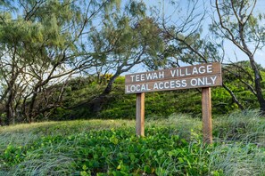 Sign at turnoff from beach