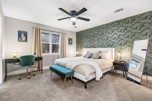 Our master suite is equipped with everything you need to work then play the day 