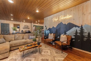 Settle into comfort in our cozy living room, complete with plush seating and a serene ambiance.