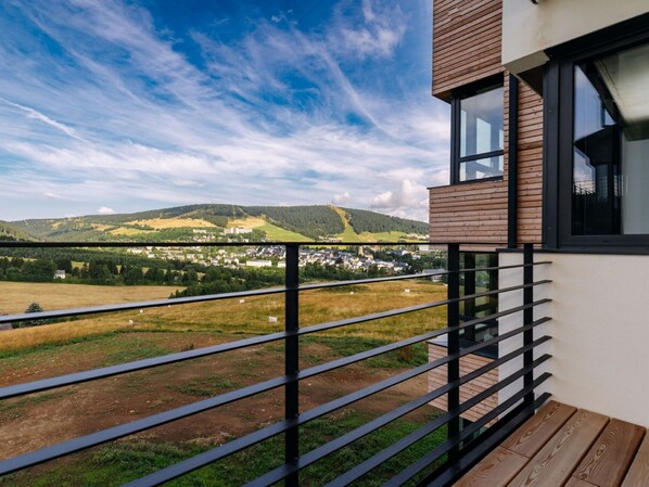 Bois, Appartement, Balcon, Composite, Balustrade, Lumière Du Soleil, Condominium, Daylighting, Dur, Tache De Bois