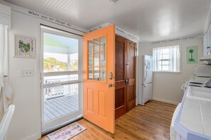 Entry door into Island Dog kitchen.