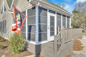 Screened  porch entrance.