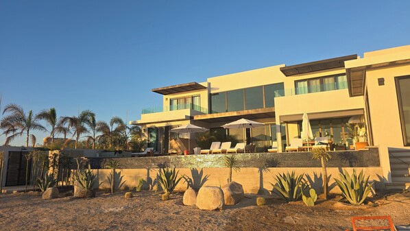 Front of Casa with infinity pool.  House built in 2025