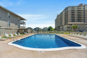 Take a cool dip in the sparkling pool.