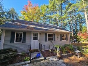 There is plenty of parking in front of the cottage.The entry is lit at night.