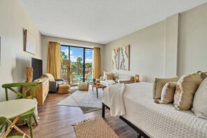 Relax in our spacious living area with plenty of natural light.