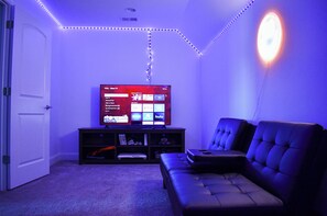 Game Room with Smart TV, Nintendo 64 and Wii.  Futon for sleeping if needed.