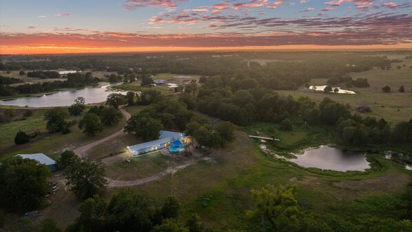 Peaceful Waters Retreat at sunset