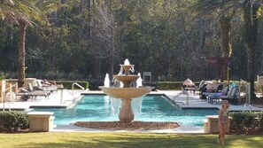 Fountain at the beautiful pool