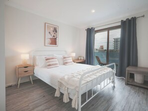 Master bedroom with private balcony 