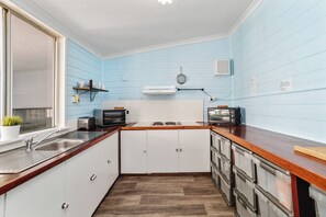 Plenty of counter space to prepare meals and all the cutlery and crockery for a large group
