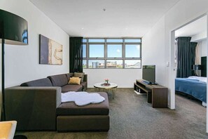 comfortable sofa here with tv