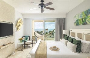 Ocean view Master with spacious balcony and hammock. 