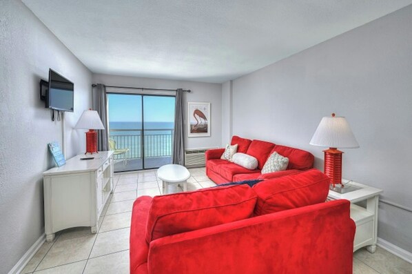Sink into these comfy sofas and enjoy the ocean view!