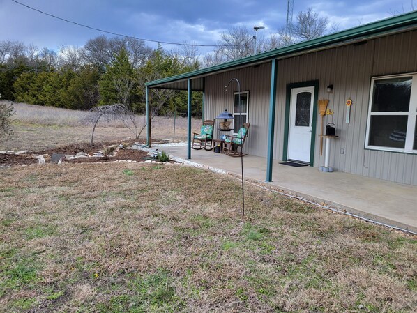 front porch rocking chairs and flowerbed (better pictures once summer gets here)