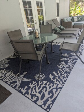 Outside dining and plenty of seating areas