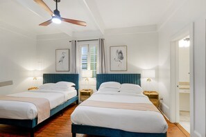Bedroom #2 - Spacious bedroom with two queen beds, top-rated linens, and historic details