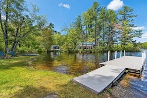Private dock on Little Sebago Lake