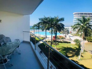 Hang out and dine on the balcony with a view